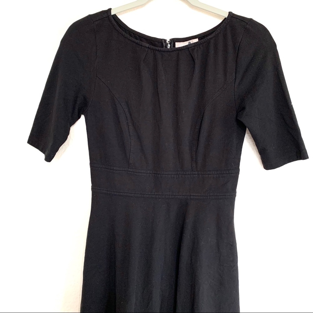 EShakti Black Fit & Flare Cotton Dress - Picture 3 of 8